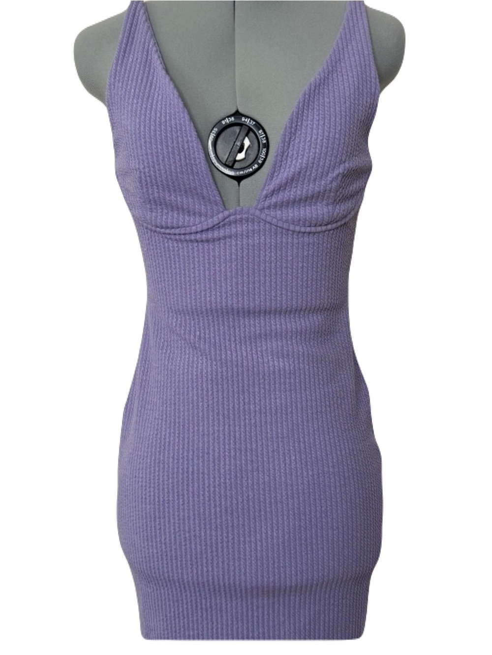 NWT ASTR the Label Lavender Ribbed Bustier Mini Dress S